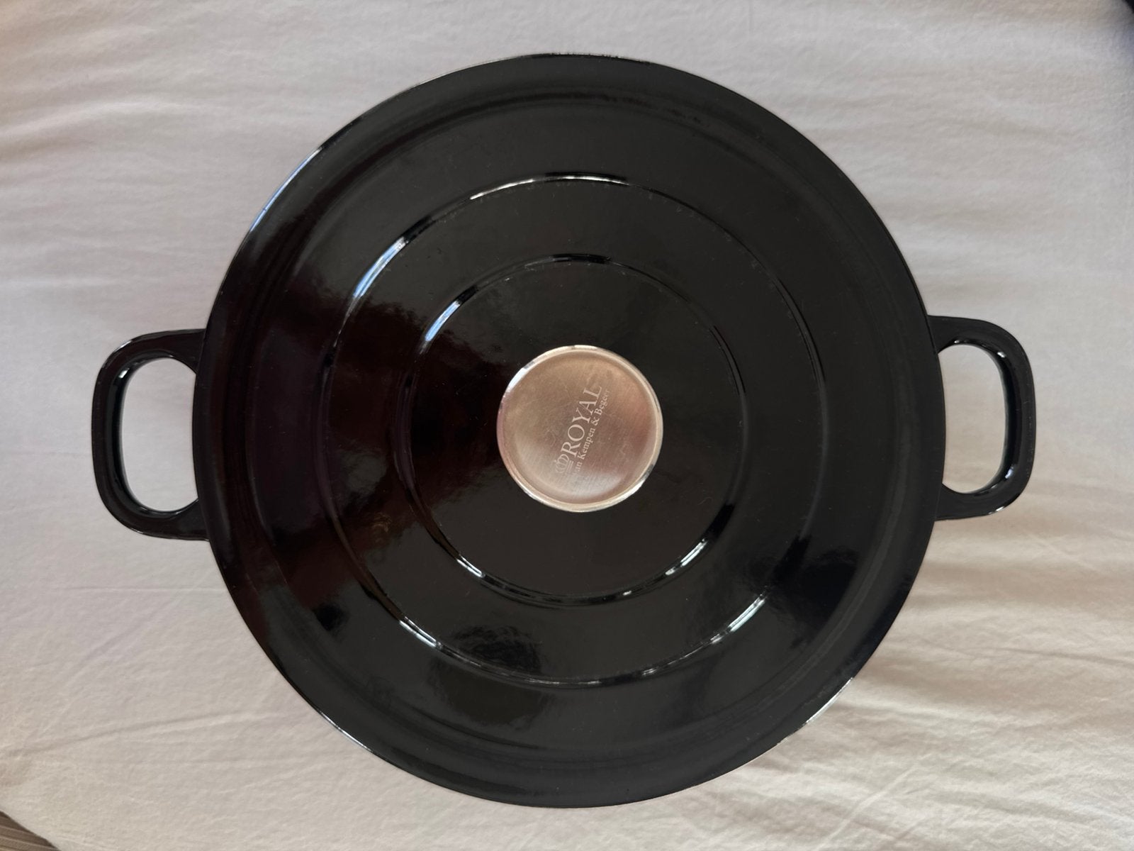 Royal van Kempen & Begeer gietijzeren braadpan 24 cm – zwart, Met deksel, Ophalen of Verzenden, Zo goed als nieuw, Gietijzer