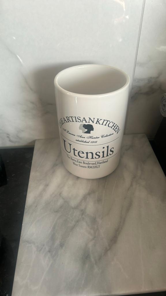The Artisan Kitchen Utensils Pot - Wit Keramiek, Overige typen, Ophalen of Verzenden, Zo goed als nieuw, Steen/keramiek