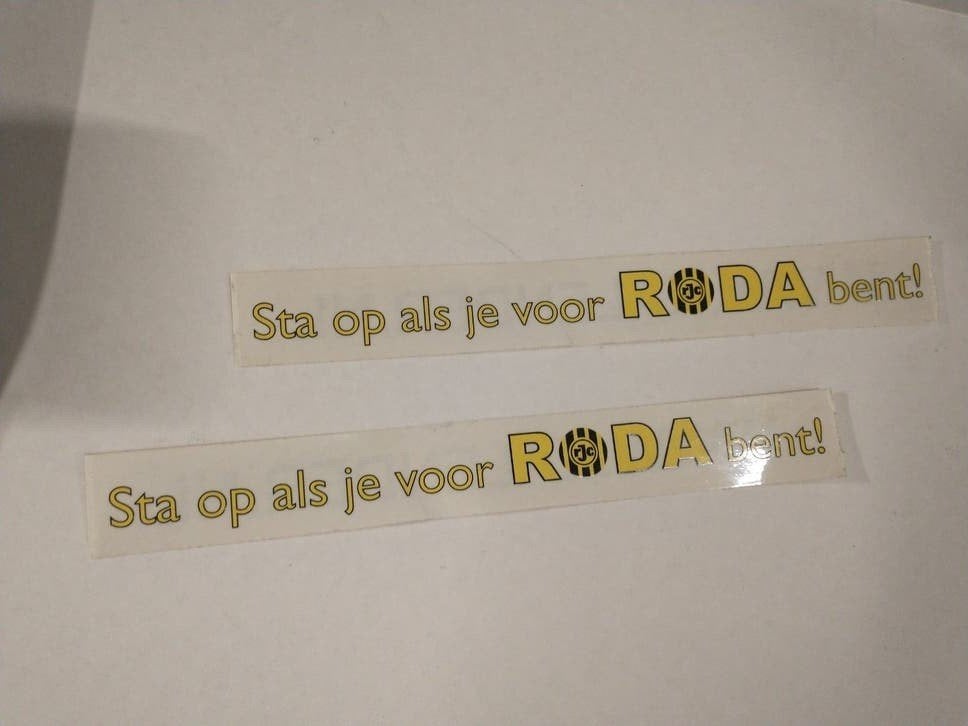 Roda JC Stickers - Sta op als je voor RODA bent!, Ophalen of Verzenden