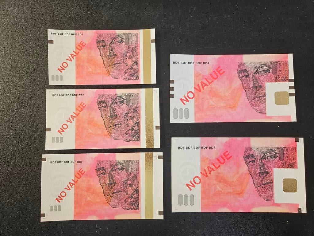 Frankrijk BDF testnotes 5,10,20,50,100 euro UNC, Postzegels en Munten, Bankbiljetten | Europa | Eurobiljetten, Ophalen of Verzenden