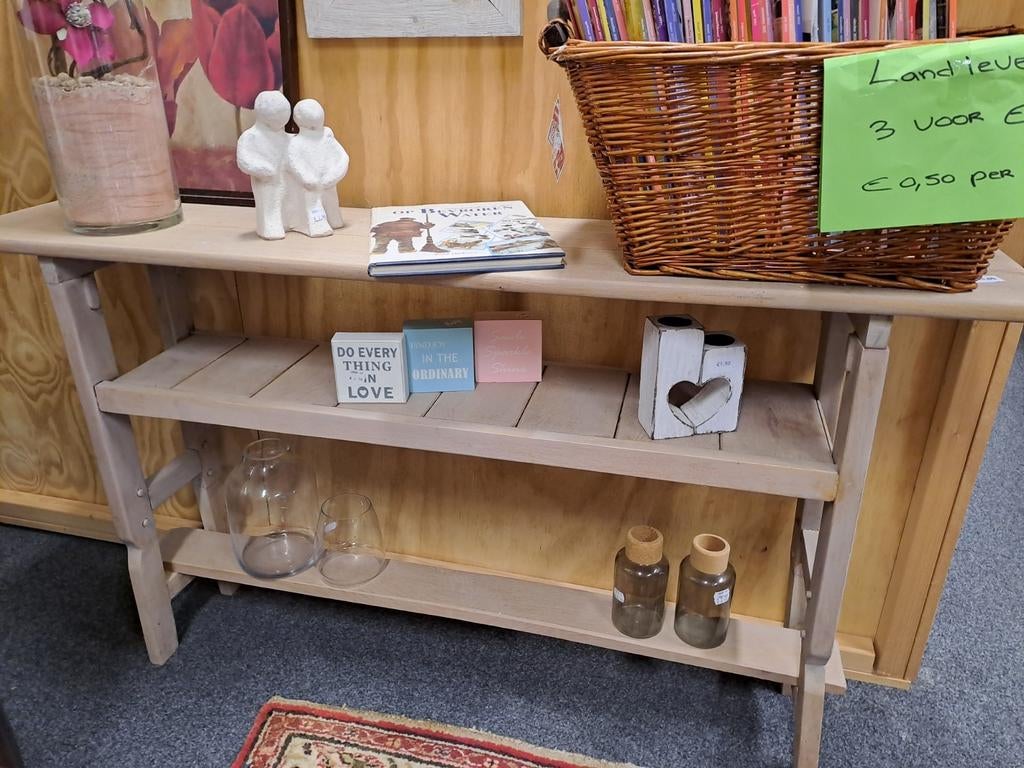 Stijlvolle sidetable met twee planken, Huis en Inrichting, Tafels | Sidetables, Gebruikt, 25 tot 50 cm, 100 tot 150 cm, Rechthoekig
