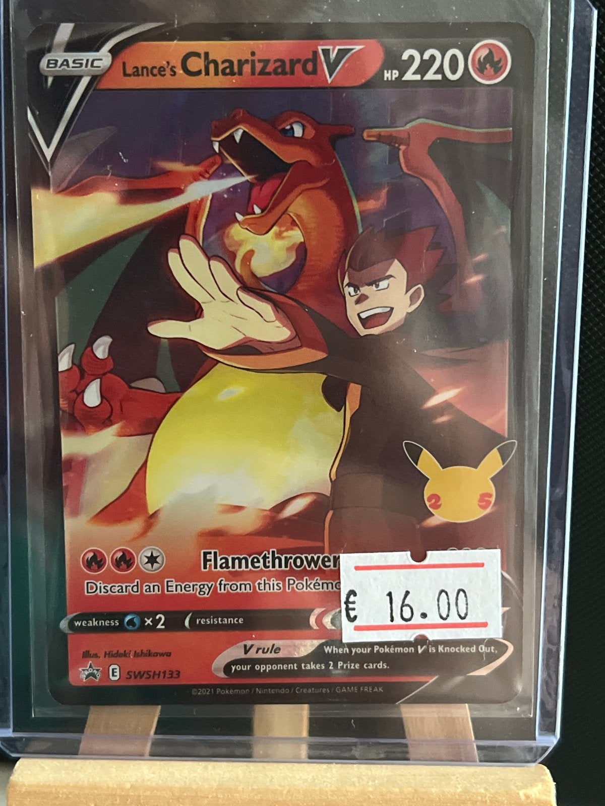 Lance's Charizard V Pokémon Kaart SWSH133, Ophalen of Verzenden, Zo goed als nieuw, Losse kaart