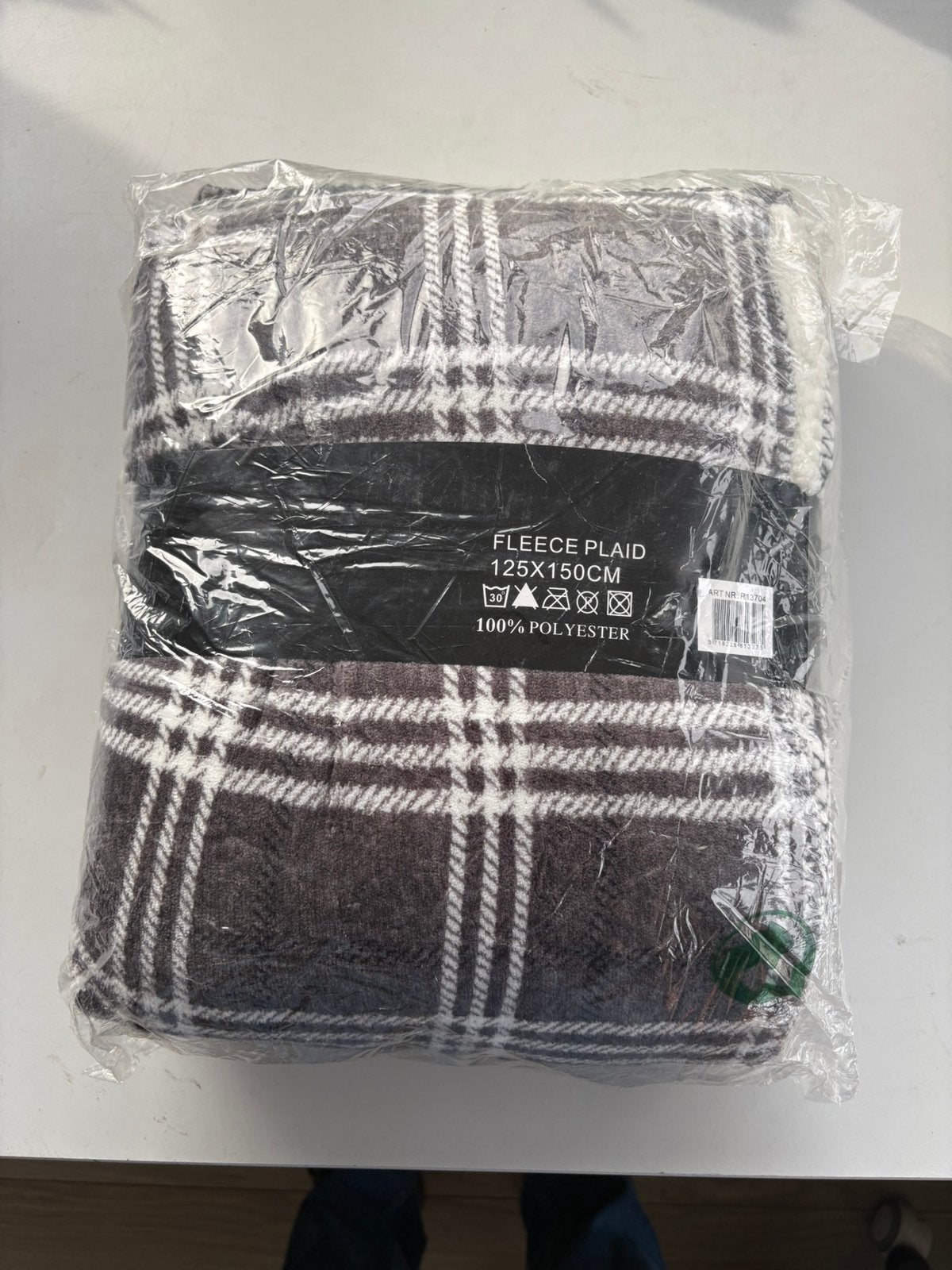 Nieuwe Zest fleece plaid ruit grijs 125x150 cm in verpakking, Verzenden, Zo goed als nieuw