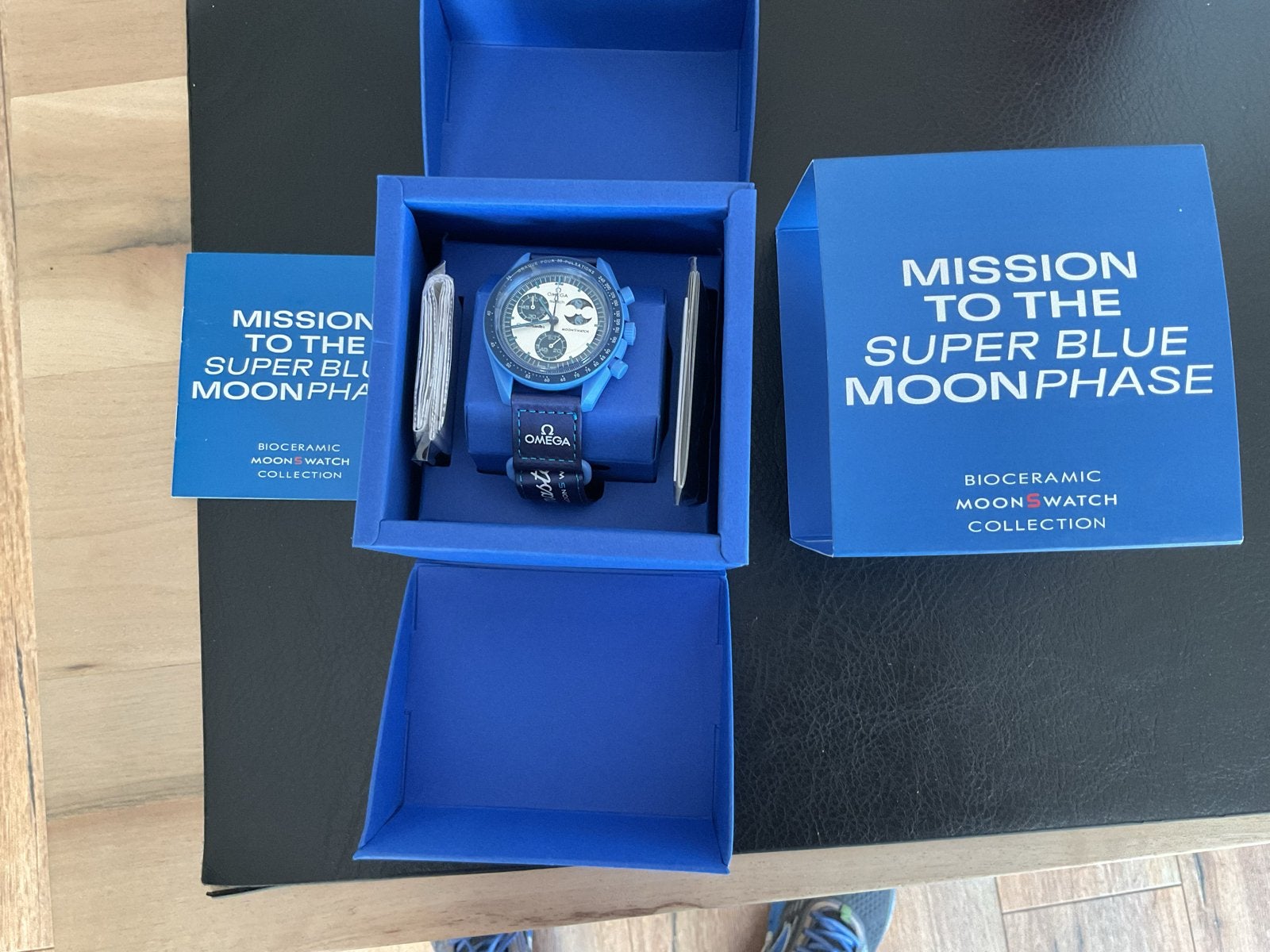 Omega x Swatch Moonswatch Mission to the Super Blue Moonphas, Kunststof, Polshorloge, Overige materialen, Nieuw