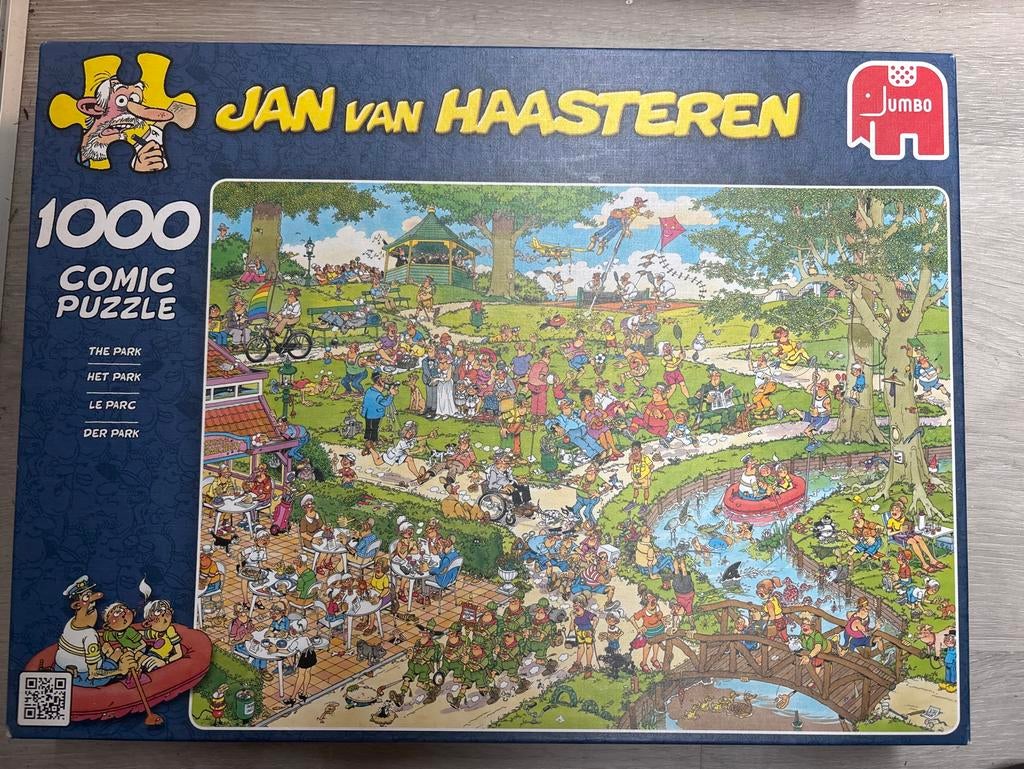 Jan van Haasteren - Het Park - 1000 stukjes, Ophalen of Verzenden, Meer dan 50 stukjes, Gebruikt, 6 jaar of ouder