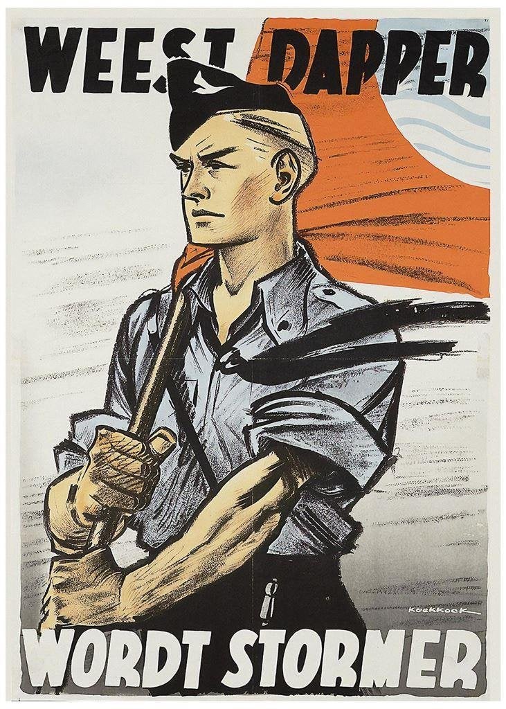 grote JEUGDSTORM Affiche Propaganda Poster n.s.b, Verzenden, Luchtmacht, Nederland, Foto of Poster