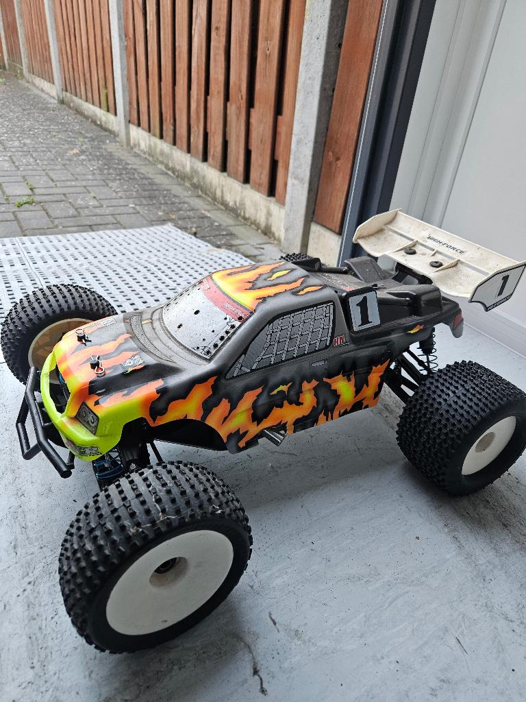 1:8 Nitro Truggy Hong Nor X1CRT, Gebruikt, Auto offroad, Ophalen of Verzenden, Nitro
