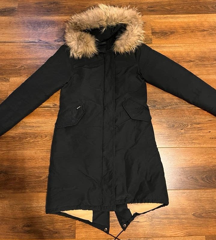 Airforce Parka XS met echte bontkraag, Ophalen of Verzenden, Zo goed als nieuw, Maat 34 (XS) of kleiner, Zwart