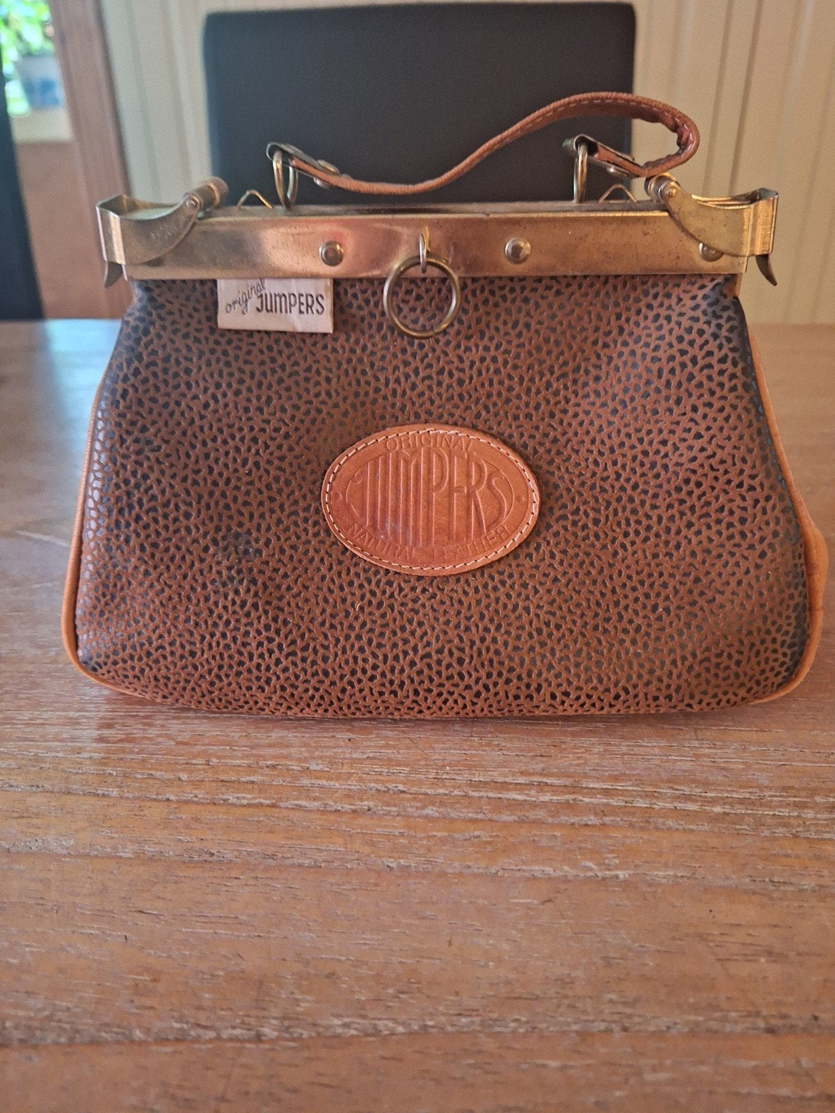 Vintage Original Jumpers Handtasje - Bruin leer, Ophalen of Verzenden, Gebruikt, Bruin, Handtas