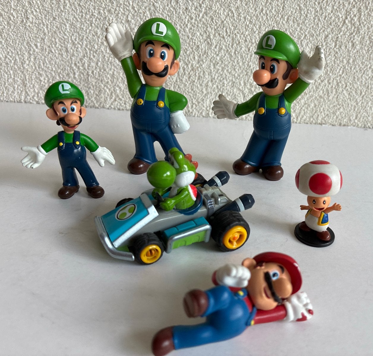 Super Mario Bros. Figuren Set - Luigi, Yoshi, Toad, Mario, Ophalen of Verzenden, Zo goed als nieuw