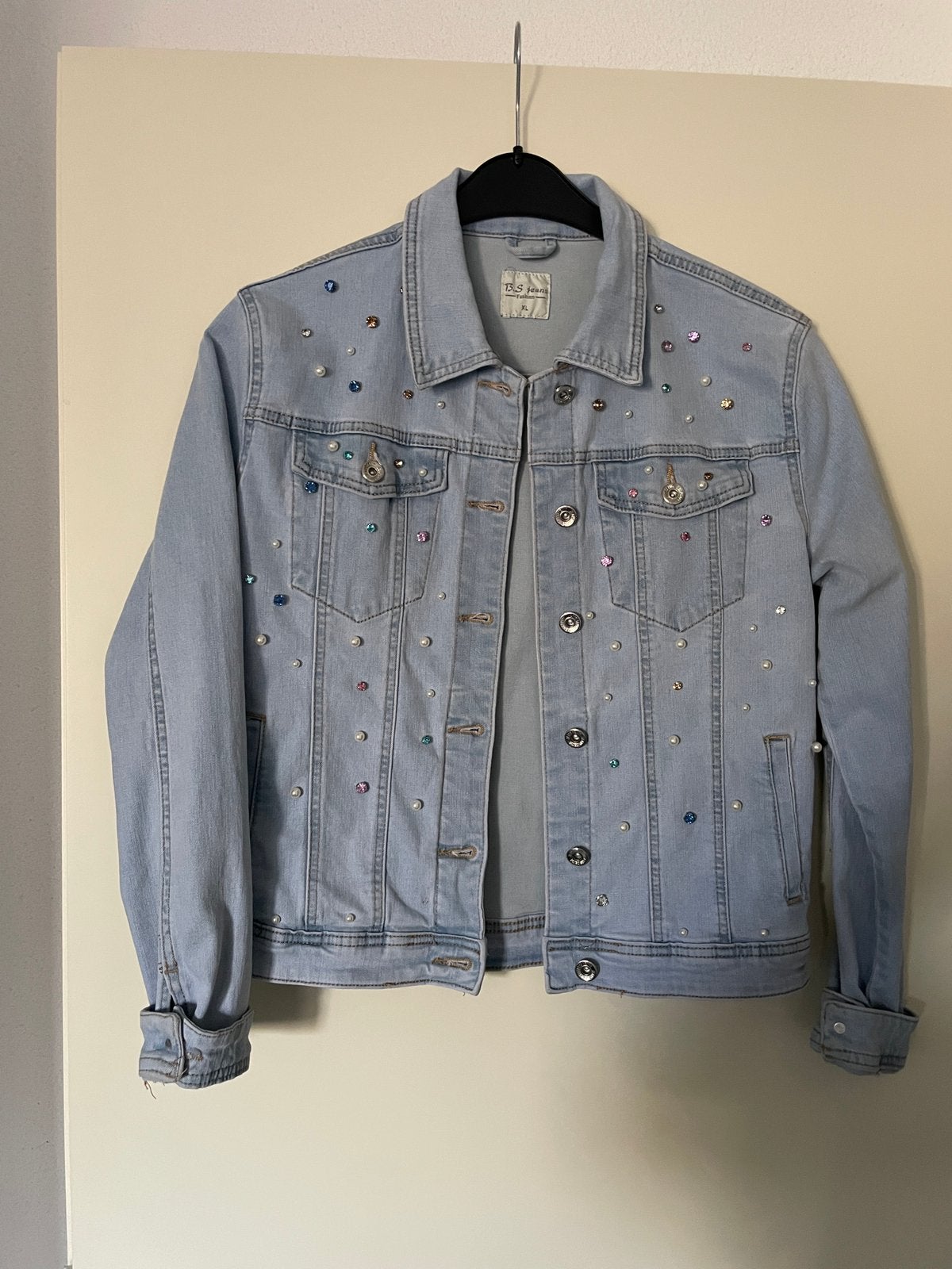 Leuk bling bling spijkerjasje maat xl, Kleding | Dames, Ophalen of Verzenden, Zo goed als nieuw, Maat 46/48 (XL) of groter, Blauw