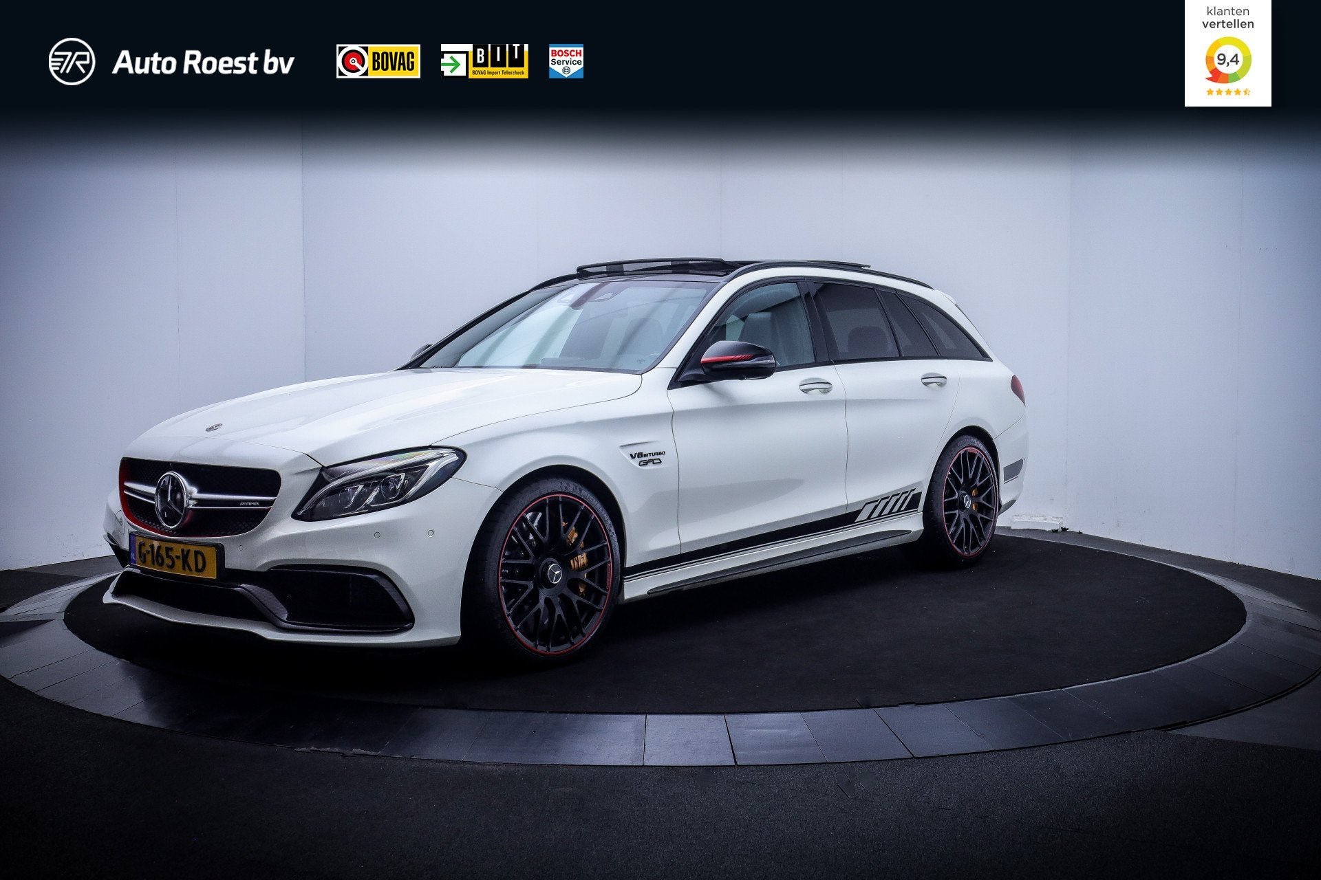 Mercedes-Benz C-Klasse Estate AMG 63 S Edition 1 VOL.OPTIES, Auto's, Start-stop-systeem, Achterwielaandrijving, Gebruikt, Wit