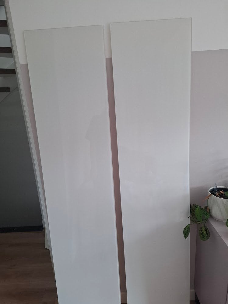 2x IKEA BESTÅ bovenblad glas/wit – 180x40 cm, Ophalen, 150 tot 200 cm, 25 tot 50 cm, Glas