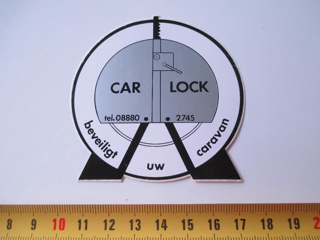 sticker Zetten CAR LOCK  Beveiligt uw caravan, Ophalen, Zo goed als nieuw