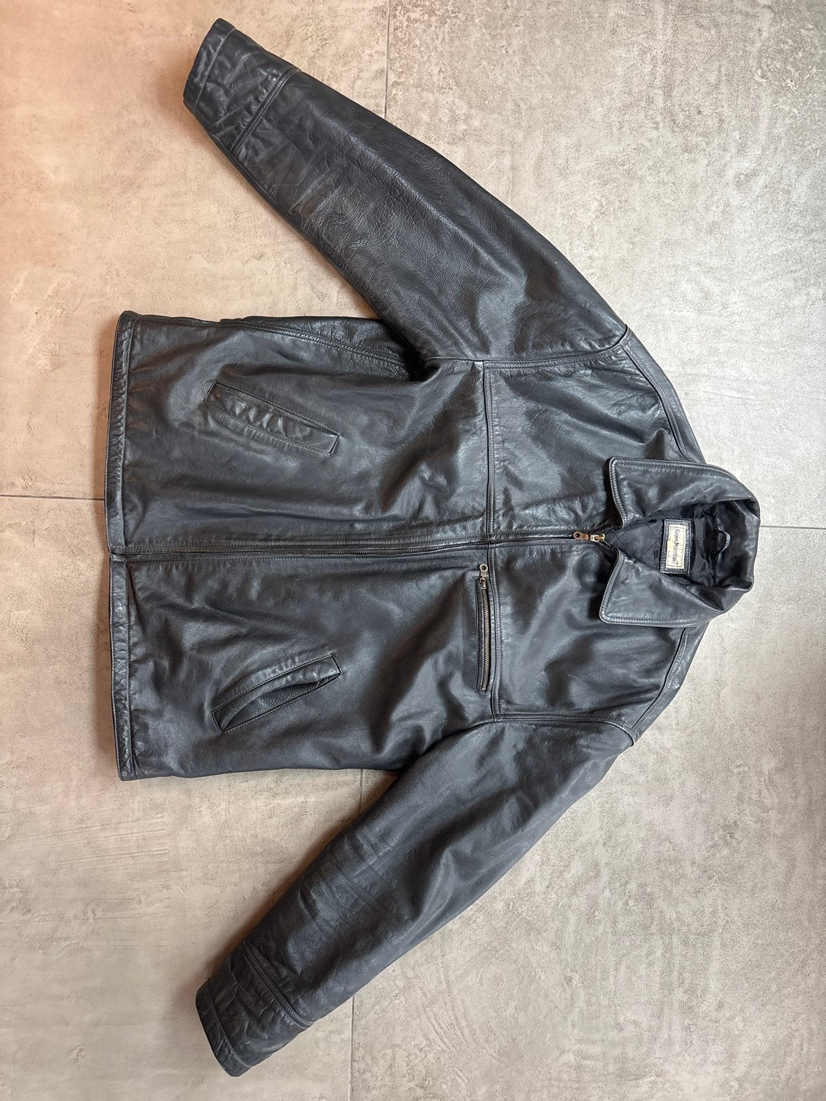 Gianni Mariani Leren Jas - XL Zwart (Valt groot), Ophalen, Gedragen, Maat 56/58 (XL), Zwart