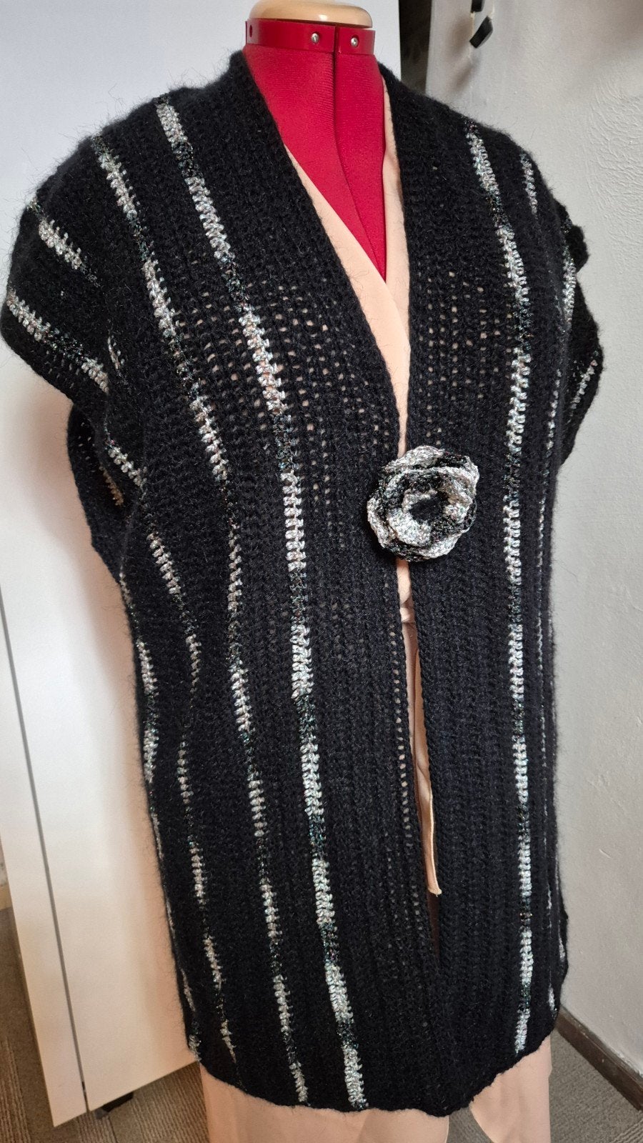 Vest, hes, gilet, zwart met glitter XL, Ophalen of Verzenden, Nieuw, Maat 46/48 (XL) of groter, Zwart