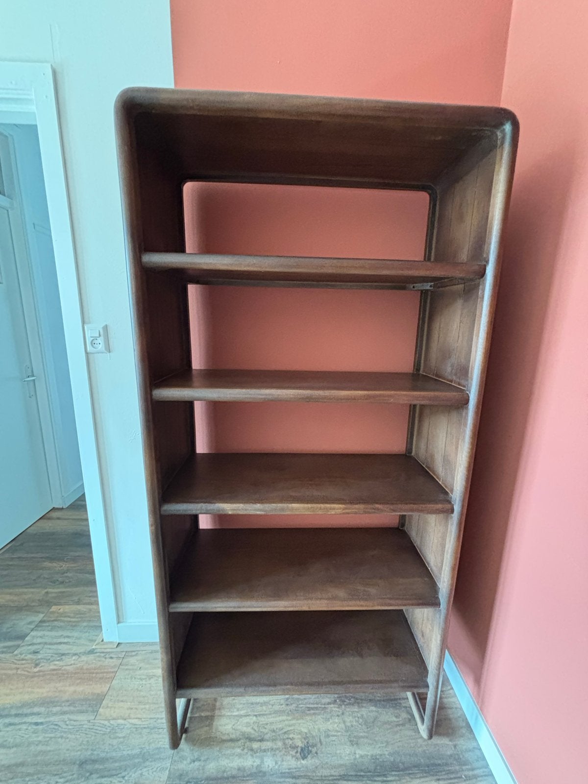 Japandi mango houten Boekenkast Sklum Maupaul - NIEUW, Huis en Inrichting, Kasten | Boekenkasten, Ophalen, Met plank(en), Nieuw