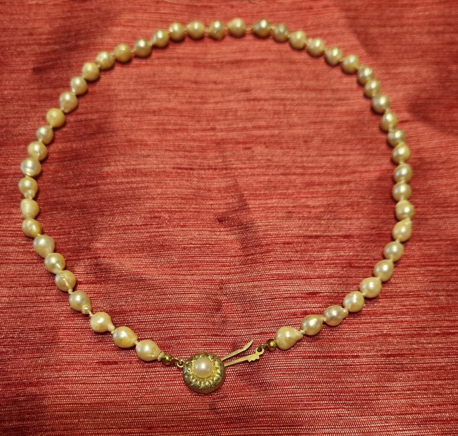 prachtige parelketting met 14K slot, Verzenden, Zo goed als nieuw, Goud, Goud
