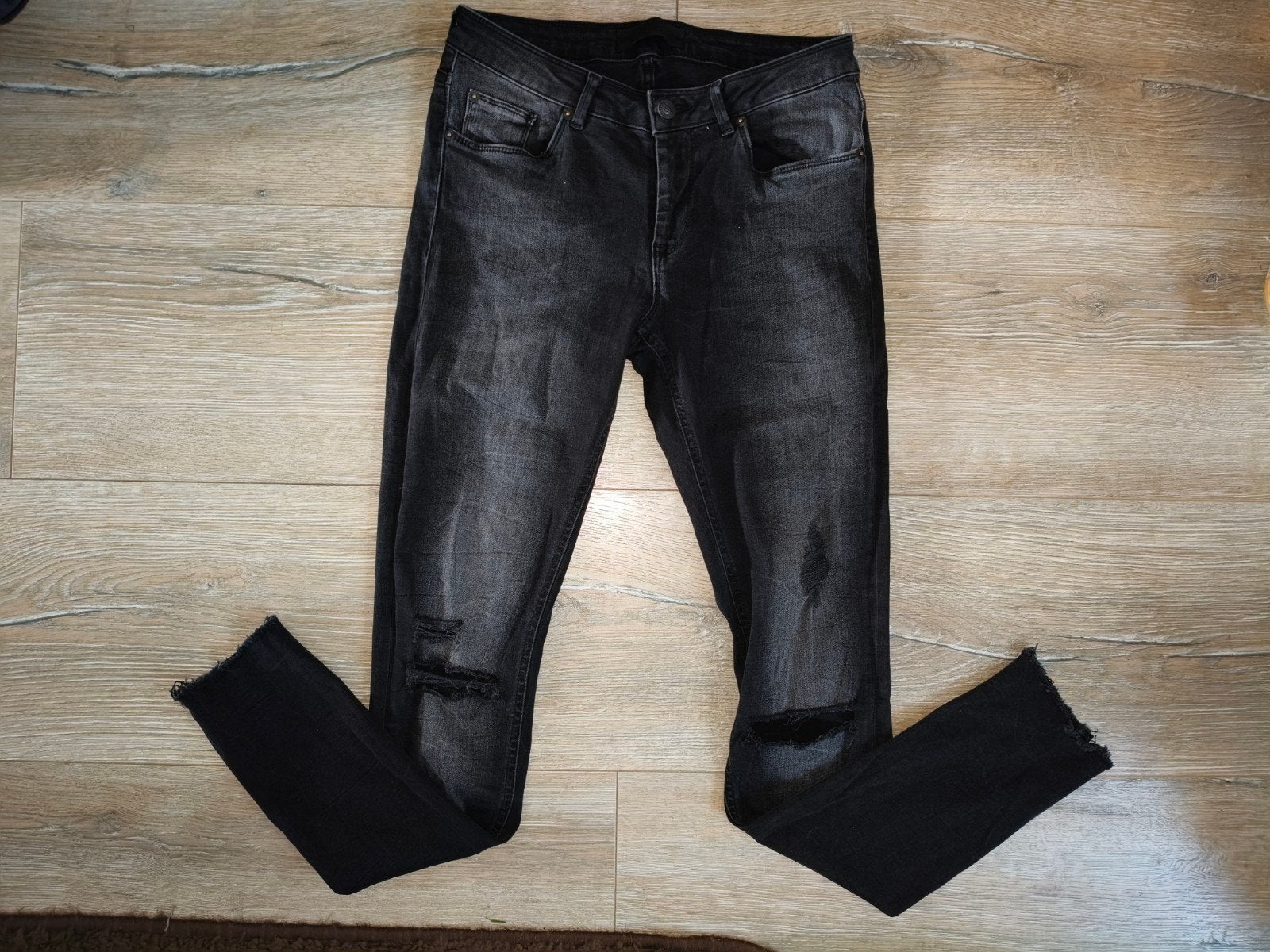 Seven Sisters zwarte jeans met scheuren en ritsen W29, Ophalen, Seven Sisters, Zwart, W28 - W29 (confectie 36)
