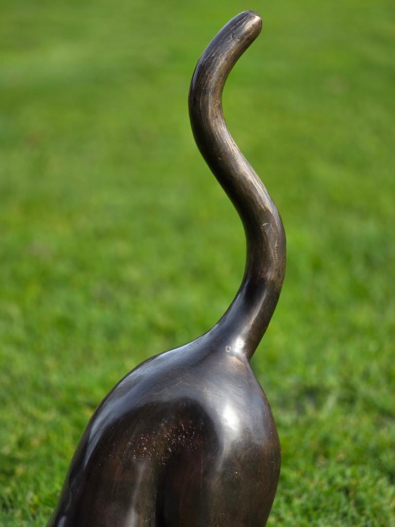 GROTE STREKKENDE POES / KAT / BRONZEN TUINBEELD, Dierenbeeld, Nieuw, Info@huisentuindecoratiemarie.nl, Huis en tuin decoratie marie