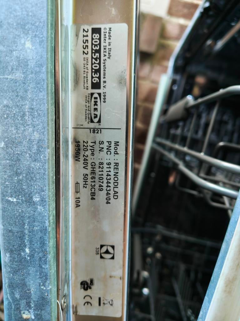 Ikea Renodlad inbouw vaatwasser. Vaste prijs 75 euro., Ophalen, Gebruikt, Inbouw, Minder dan 85 cm
