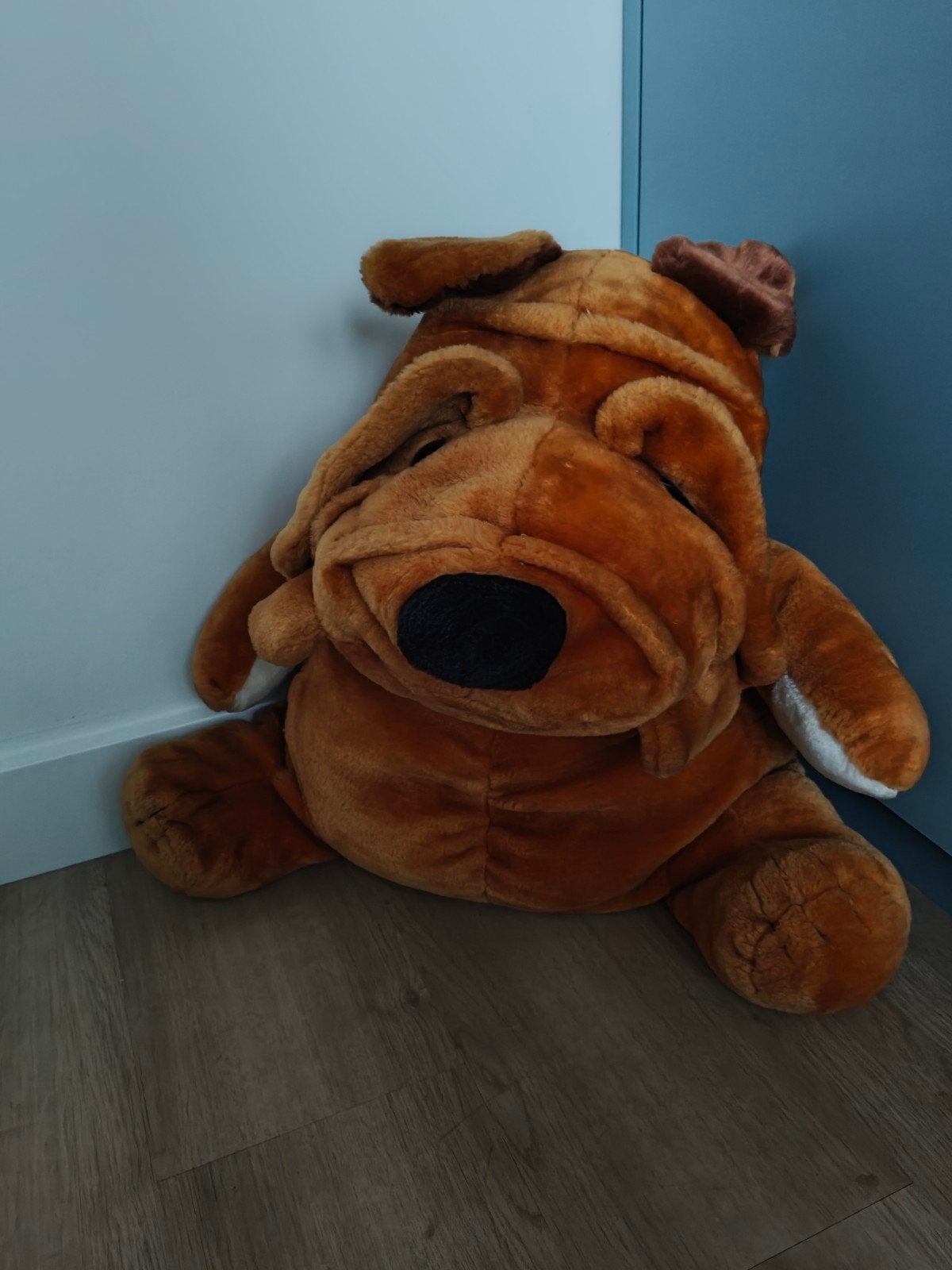 Grote knuffels: eenden, hond, hamsters en sneeuwpop, Gebruikt, Blauw, Ophalen of Verzenden, Middelgroot (20 tot 80 cm)