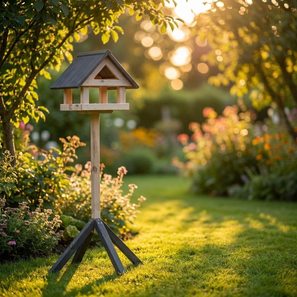 Vogelvoederhuis op paal 39 cm, Ophalen of Verzenden, Zo goed als nieuw