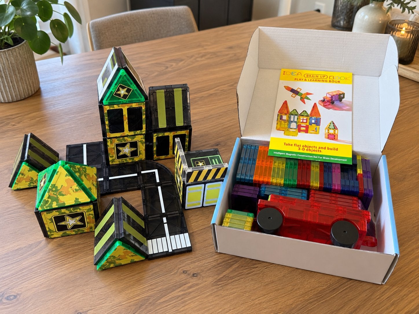 Magnetic Tiles 168 stuks – Legerset + 2 auto onderstellen, Kinderen en Baby's, Ophalen of Verzenden, Nieuw, Overige merken