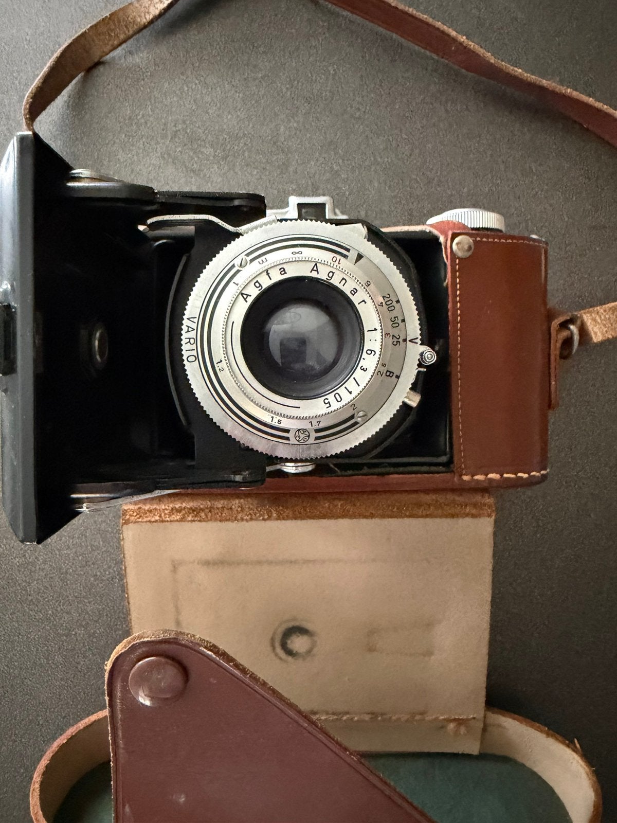 Agfa Billy vintage camera met originele leren hoes, Ophalen of Verzenden, Gebruikt, Compact, Overige Merken