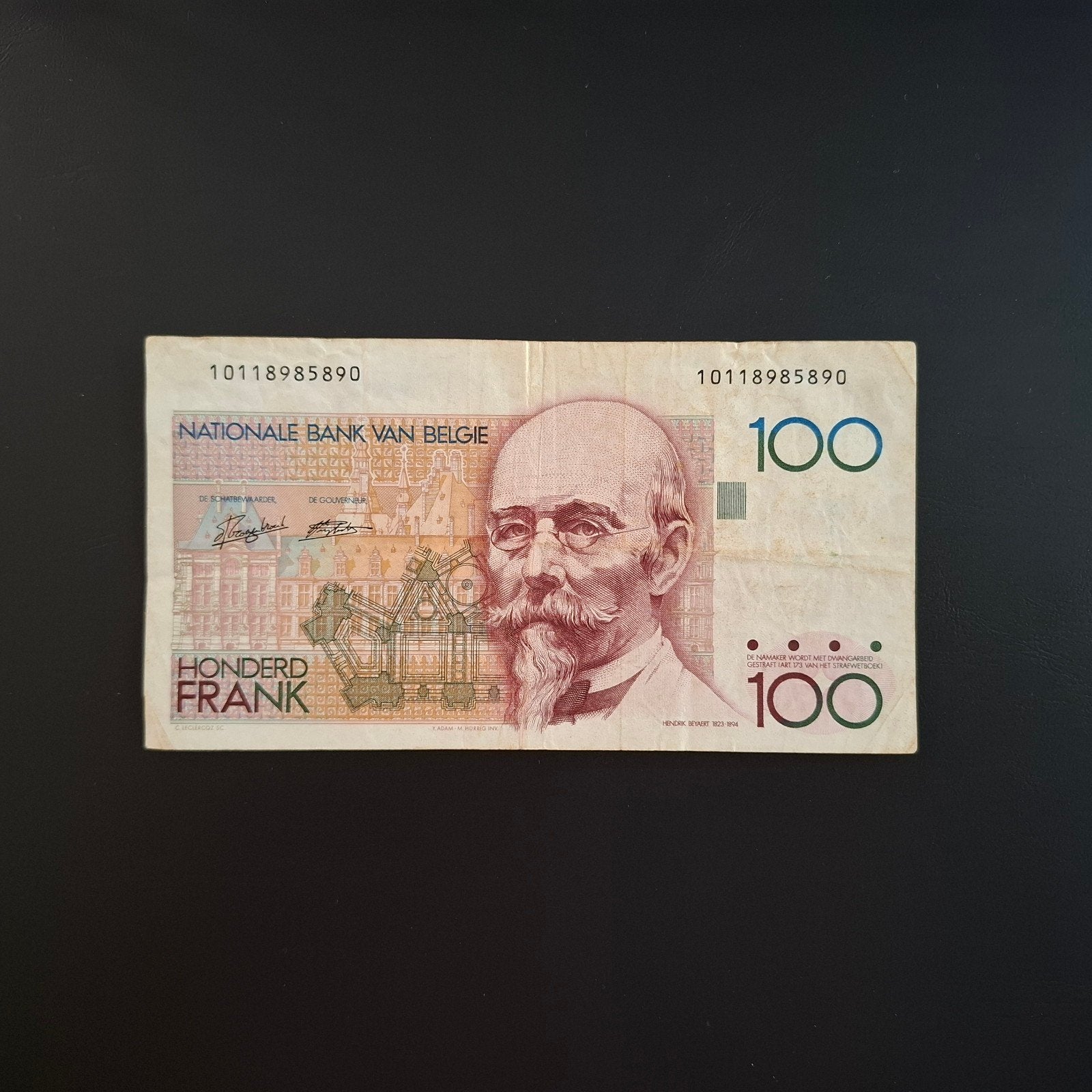 100 franc België #059, Verzenden, België, Los biljet