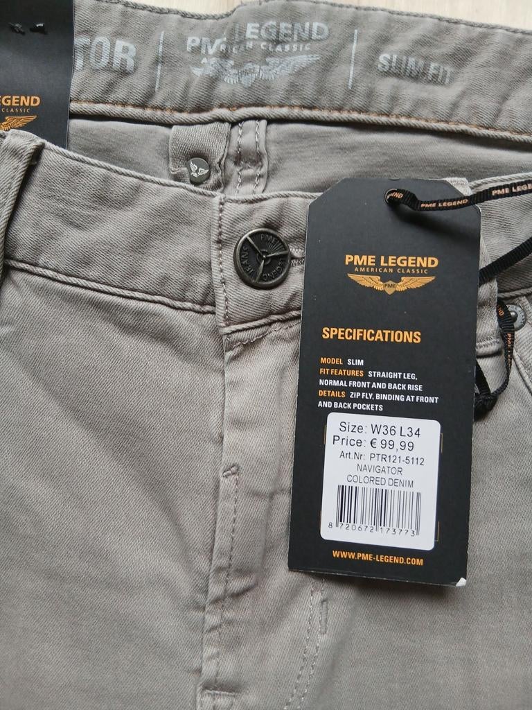 PME Legend Navigator slimfit jeans maat W36 L34, W36 - W38 (confectie 52/54), Nieuw, Ophalen of Verzenden, Grijs