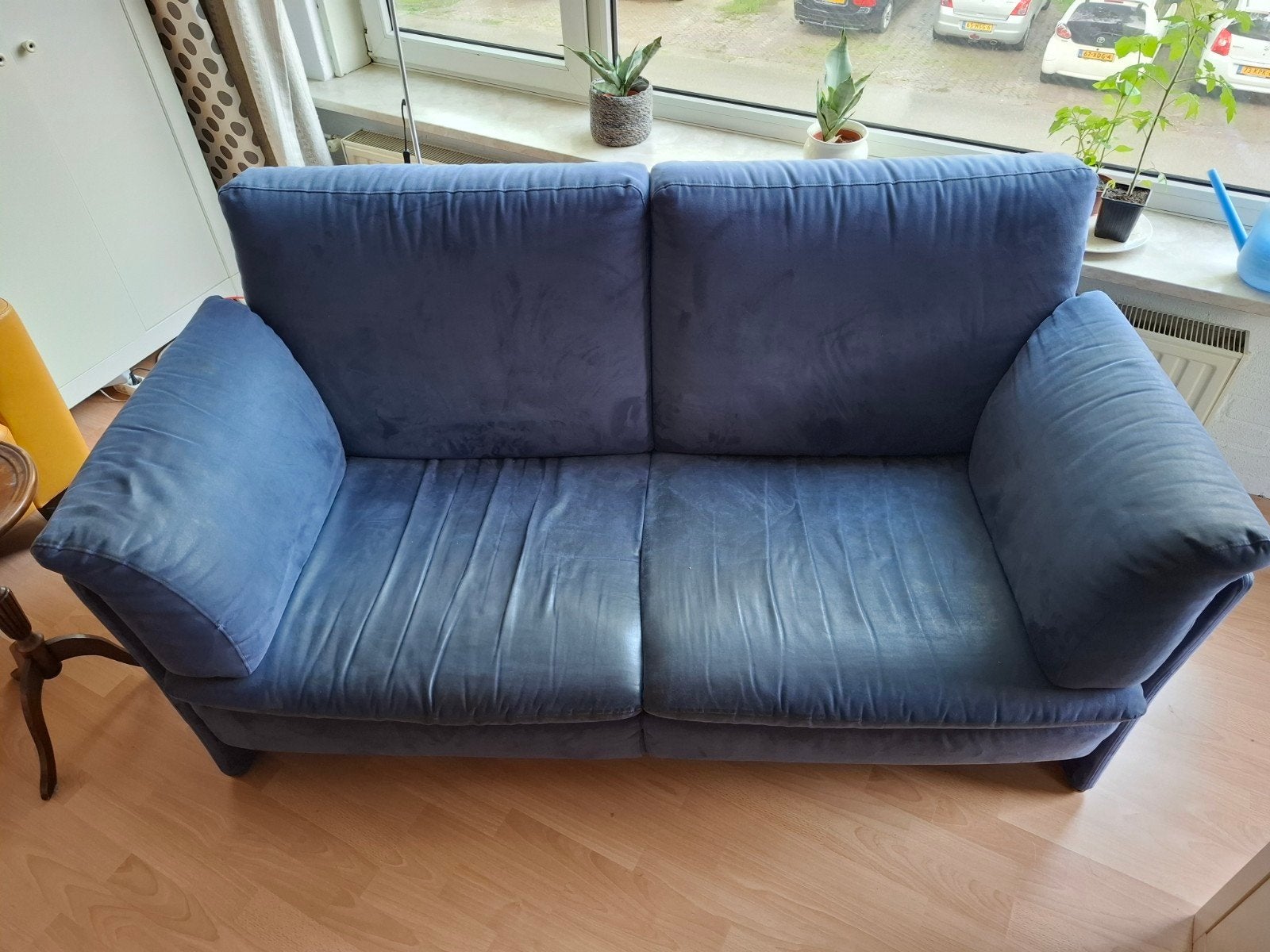 Gratis blauwe bank, Ophalen, Gebruikt, 150 tot 200 cm, Driepersoons