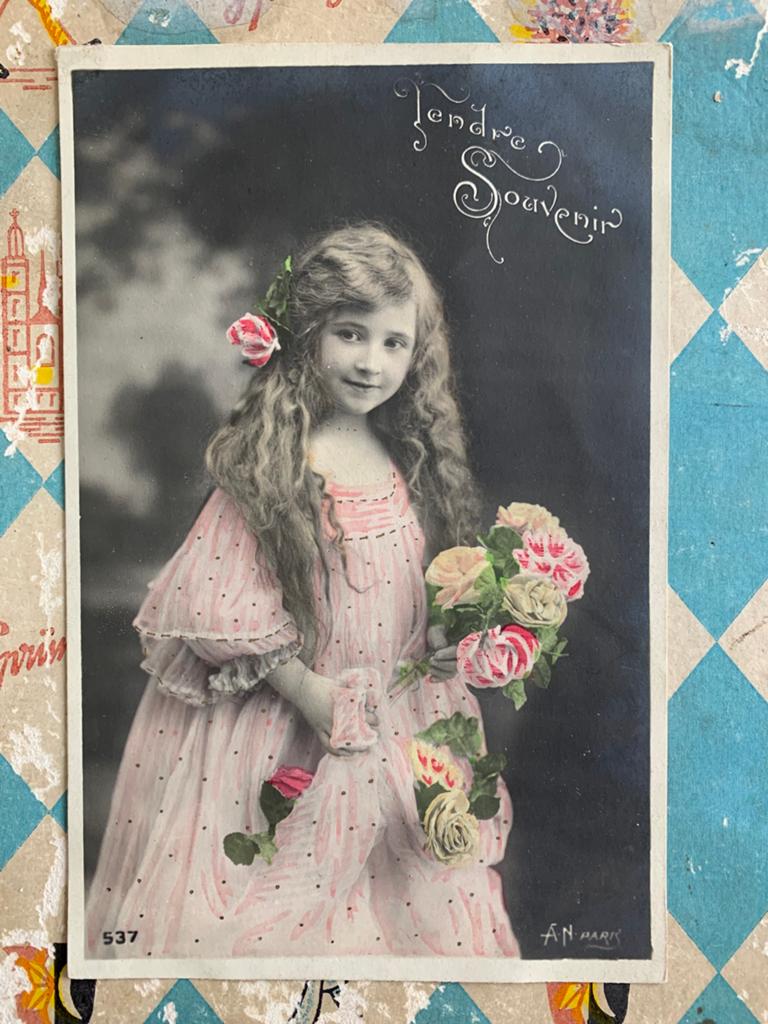 30-6-1908 Meisje met lang haar (GO), Ophalen of Verzenden, Voor 1920, Gelopen, Kinderen