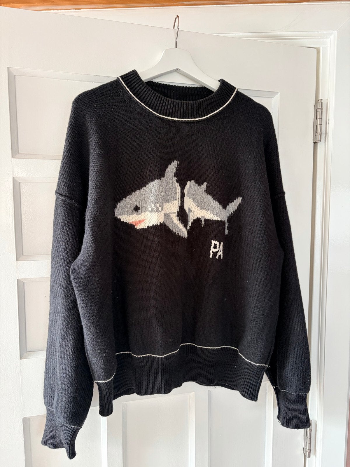 Palm Angels Trui Zwart 100% Wol Maat M, Ophalen, Zo goed als nieuw, Maat 38/40 (M), Zwart