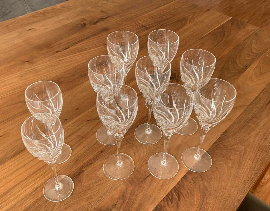 10 kristallen wijnglazen, Verzamelen, Glas en Borrelglaasjes, Ophalen of Verzenden, Zo goed als nieuw, Overige typen