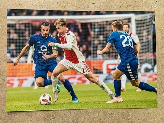 Org kleurenfoto 20x30 cm 28-10-2018 F de Jong-R van Persie, Verzamelen, Verzenden, Nieuw, Ajax, Poster, Plaatje of Sticker