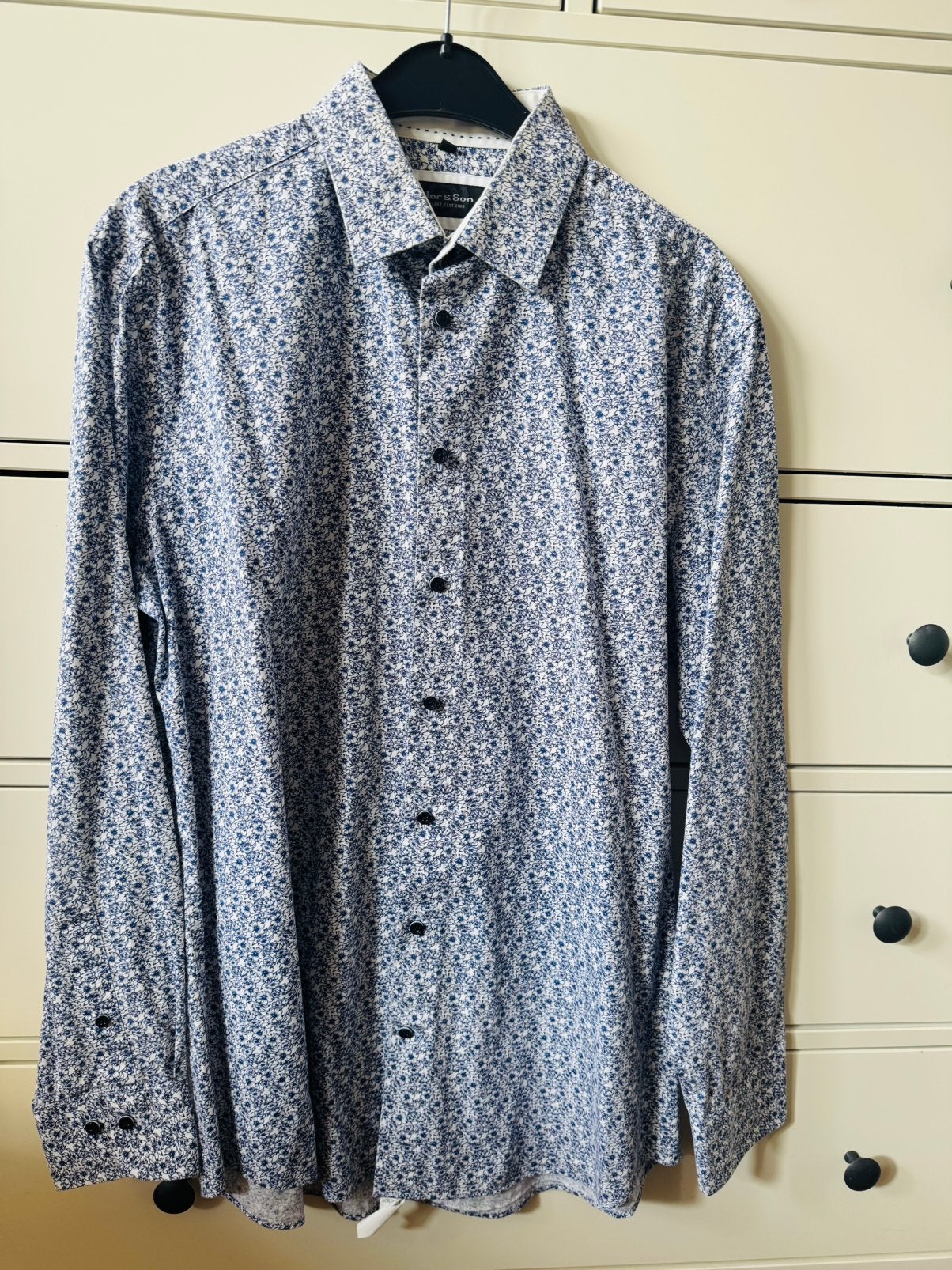 Tailor & Son blauw wit heren overhemd blouse maat 40/M, Kleding | Heren, Overhemden, Tailor & Son, Halswijdte 39/40 (M), Zo goed als nieuw