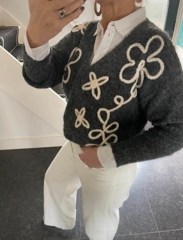 Moda Italia, fijne, leuke, zachte viscose trui, S/M, Kleding | Dames, Ophalen of Verzenden, Nieuw, Maat 38/40 (M), Grijs