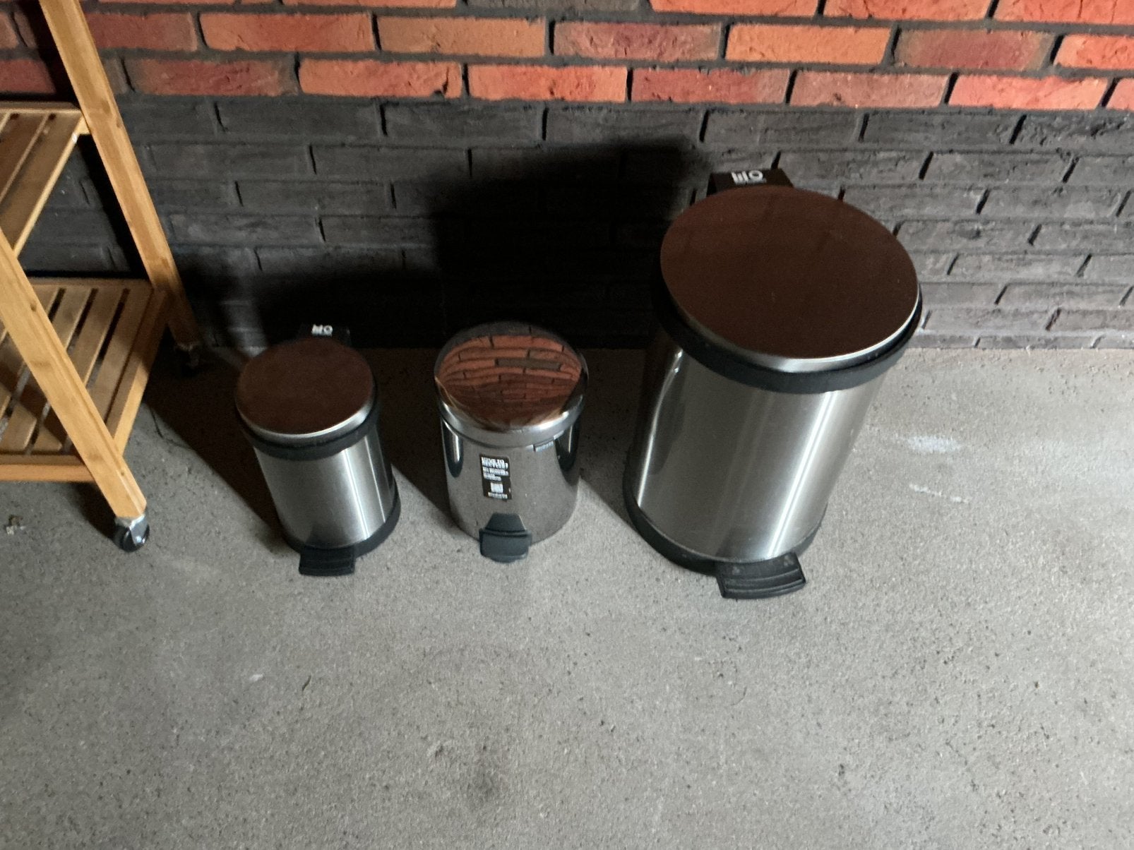 3 rvs pedaalemmers klein prijsje, Gebruikt, Met pedaal, Ophalen of Verzenden, Minder dan 10 liter