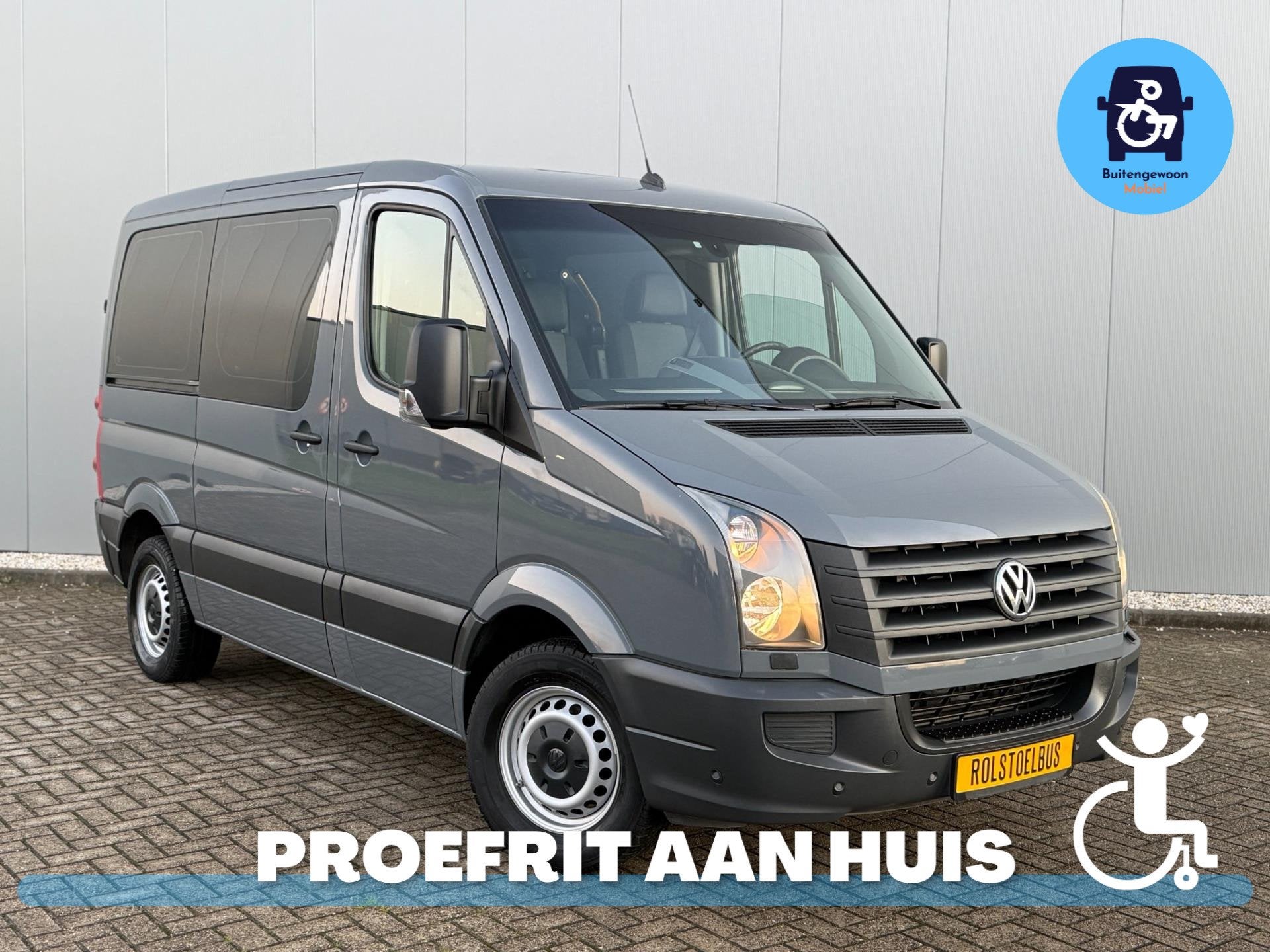 Volkswagen Crafter Rolstoelbus 6 Persoons (Airco) Laag tarie, Gebruikt, Zwart, Volkswagen, 163 pk