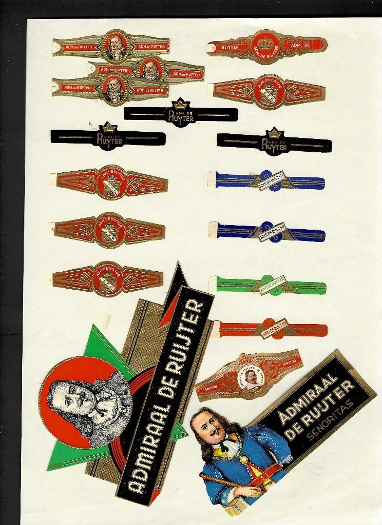 Admiraal de Ruyter    etiketjes / banden, Ophalen of Verzenden, Gebruikt, Sigarenbandjes