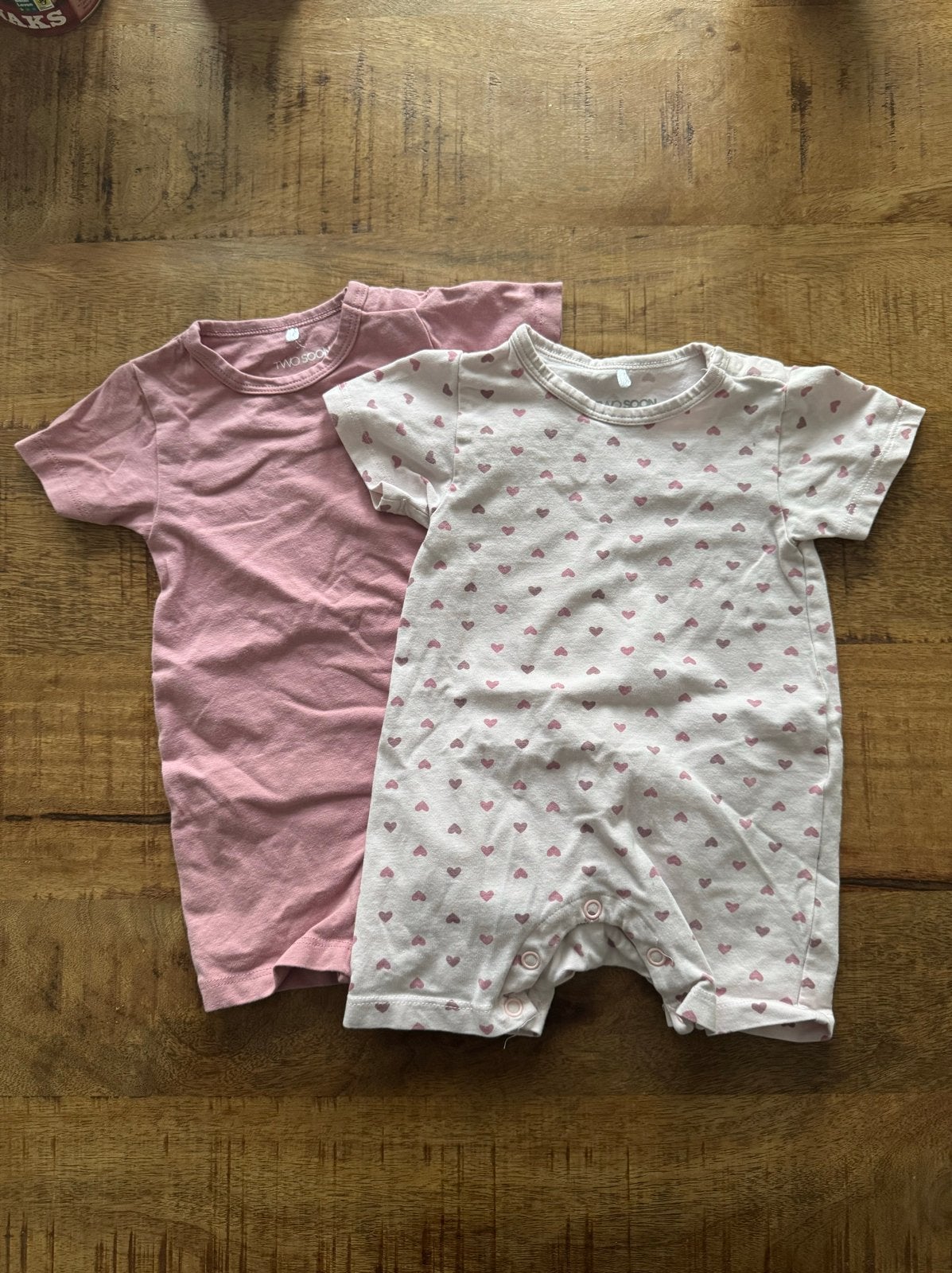 Set van 2 roze boxpakjes met hartjesprint, maat 62, Kinderen en Baby's, Ophalen of Verzenden, Zo goed als nieuw, Meisje, Nacht- of Onderkleding