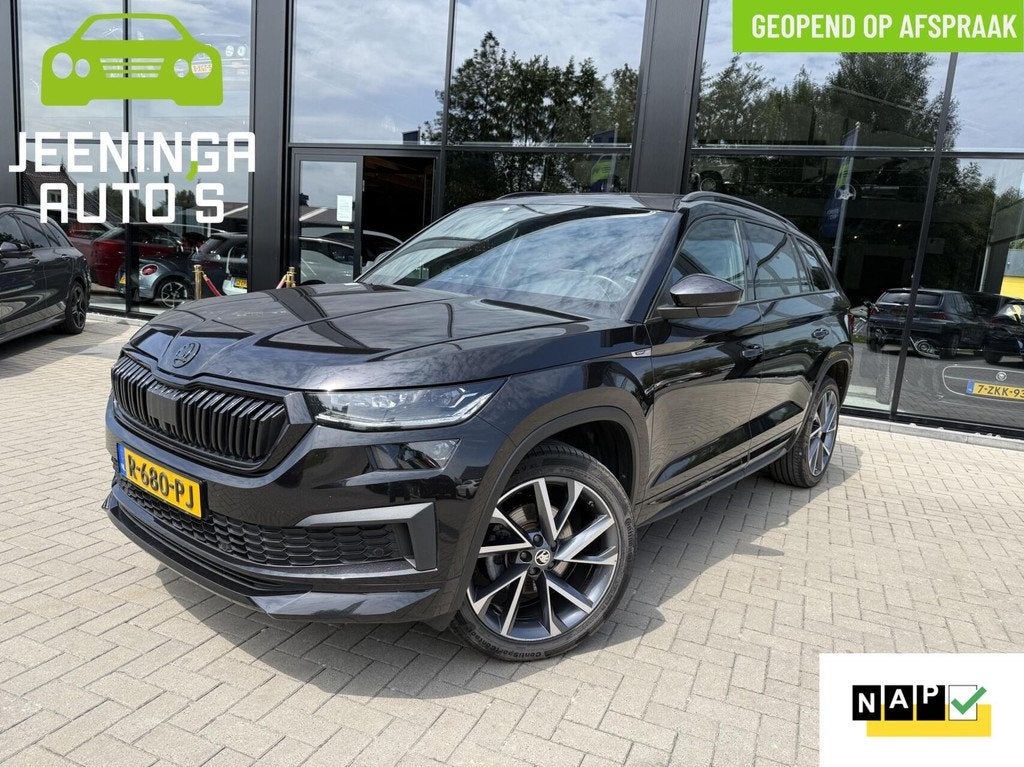 Skoda Kodiaq 1.5 TSI Sportline Business|Pano|Memory|Camera|E, Auto's, Skoda, 4 cilinders, 150 pk, Zwart, SUV of Terreinwagen