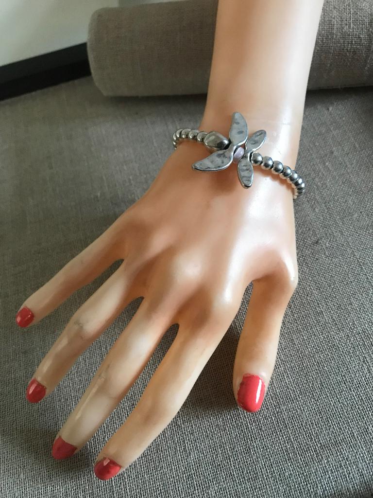Zamak (20) vlinder / libelle armband, Overige materialen, Nieuw, Ophalen of Verzenden, Met bedels of kralen