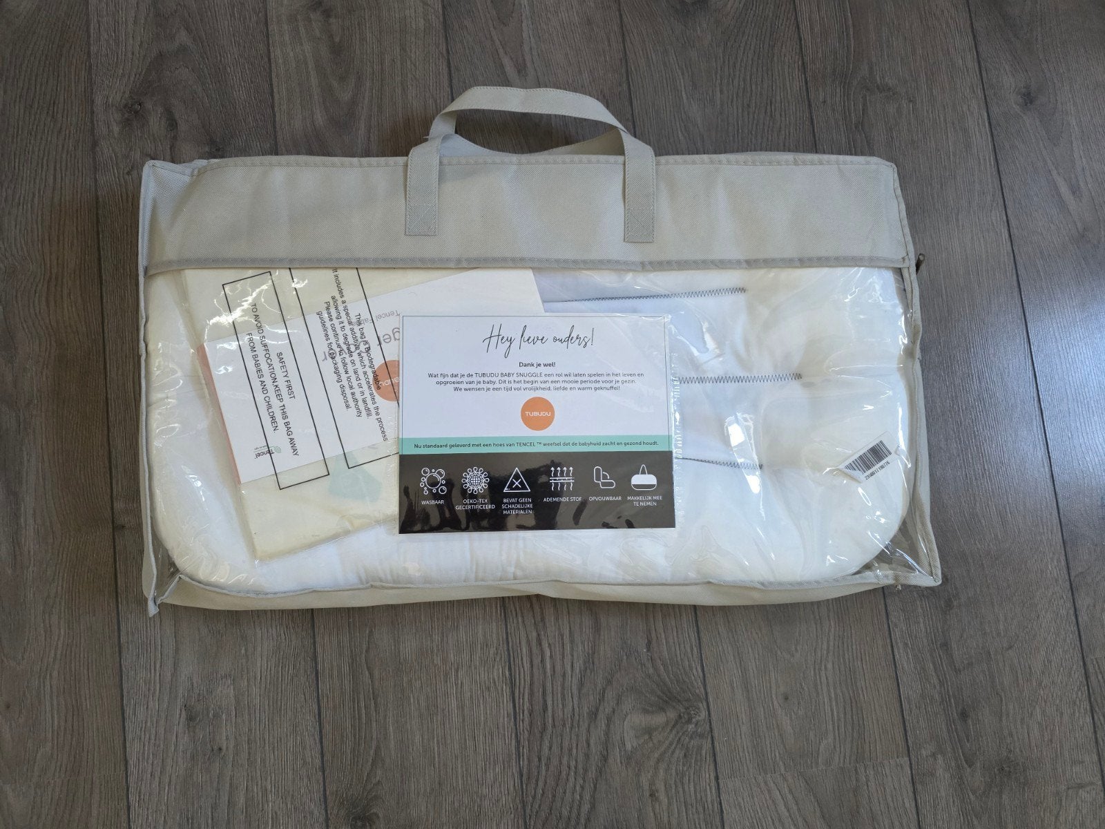 NIEUW! TUBUDU BABY SNUGGLE BABYNESTJE BABYNEST | DRAAGTAS, Ophalen of Verzenden, Wit