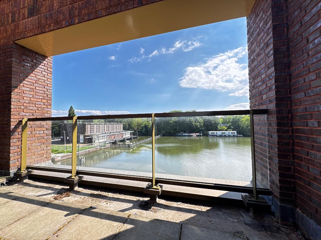 Balkon balustrade aluminium inclusief glas (395 x 97,5), Tuin en Terras, Ophalen, Zo goed als nieuw, Aluminium, Overige typen