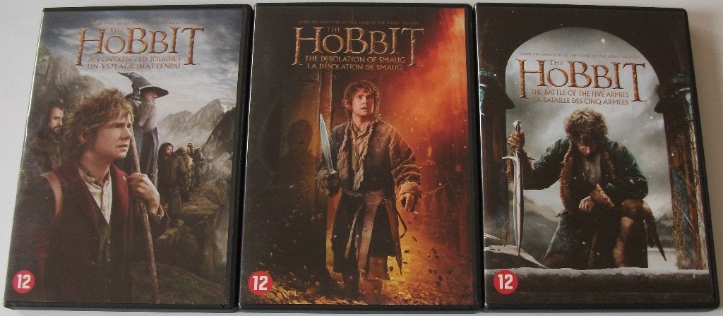 Dvd *** HOBBIT *** Complete Trilogie Deel 1 t/m 3, Engels, Nederlands, Ophalen of Verzenden, Zo goed als nieuw