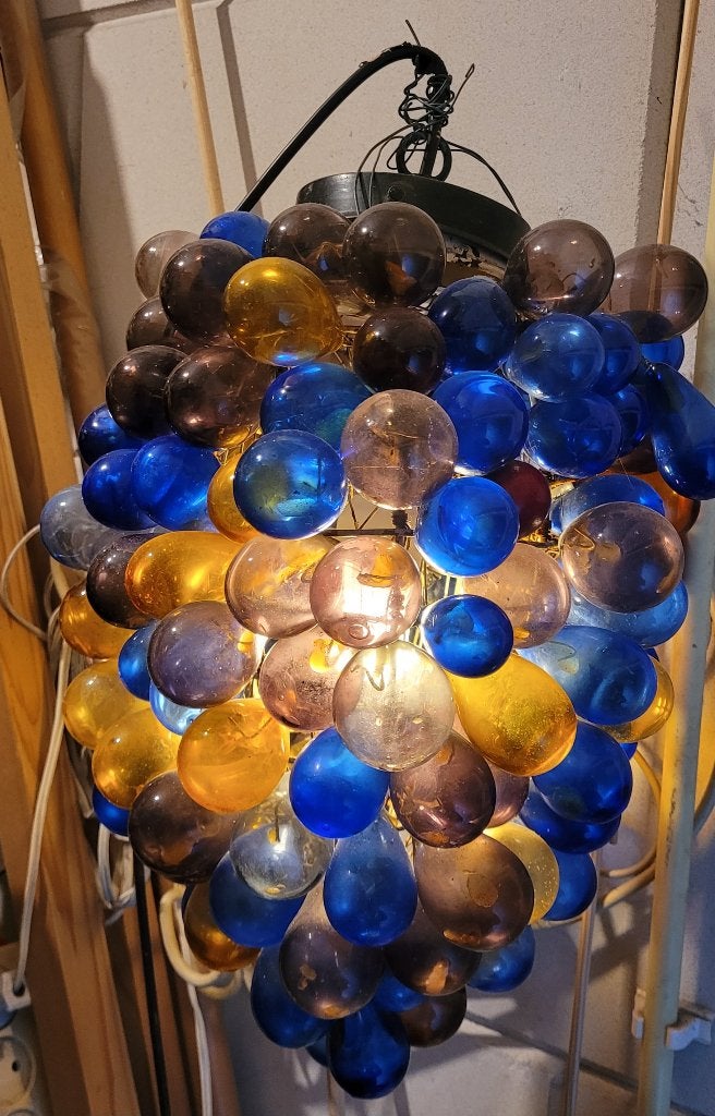 glazen bolletjes lamp, Ophalen of Verzenden, Gebruikt, Glas, E27 (groot)