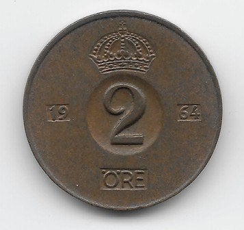 Zweden 2 öre 1964 KM# 821, Verzenden, Overige landen, Losse munt