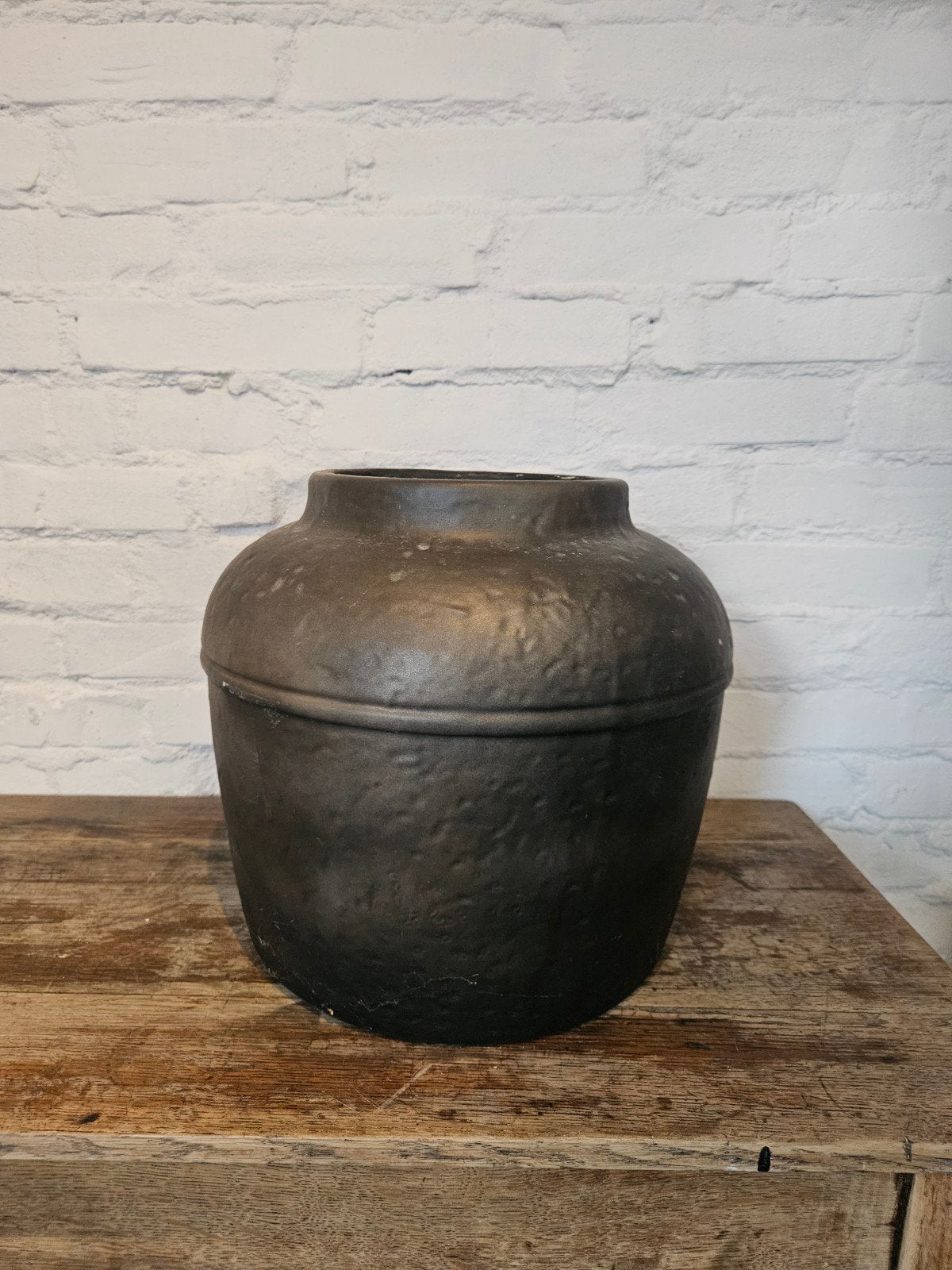 binnen bloempot of vaas - 30 cm hoog, Ophalen, Gebruikt, Met patroon/structuur, Zwart